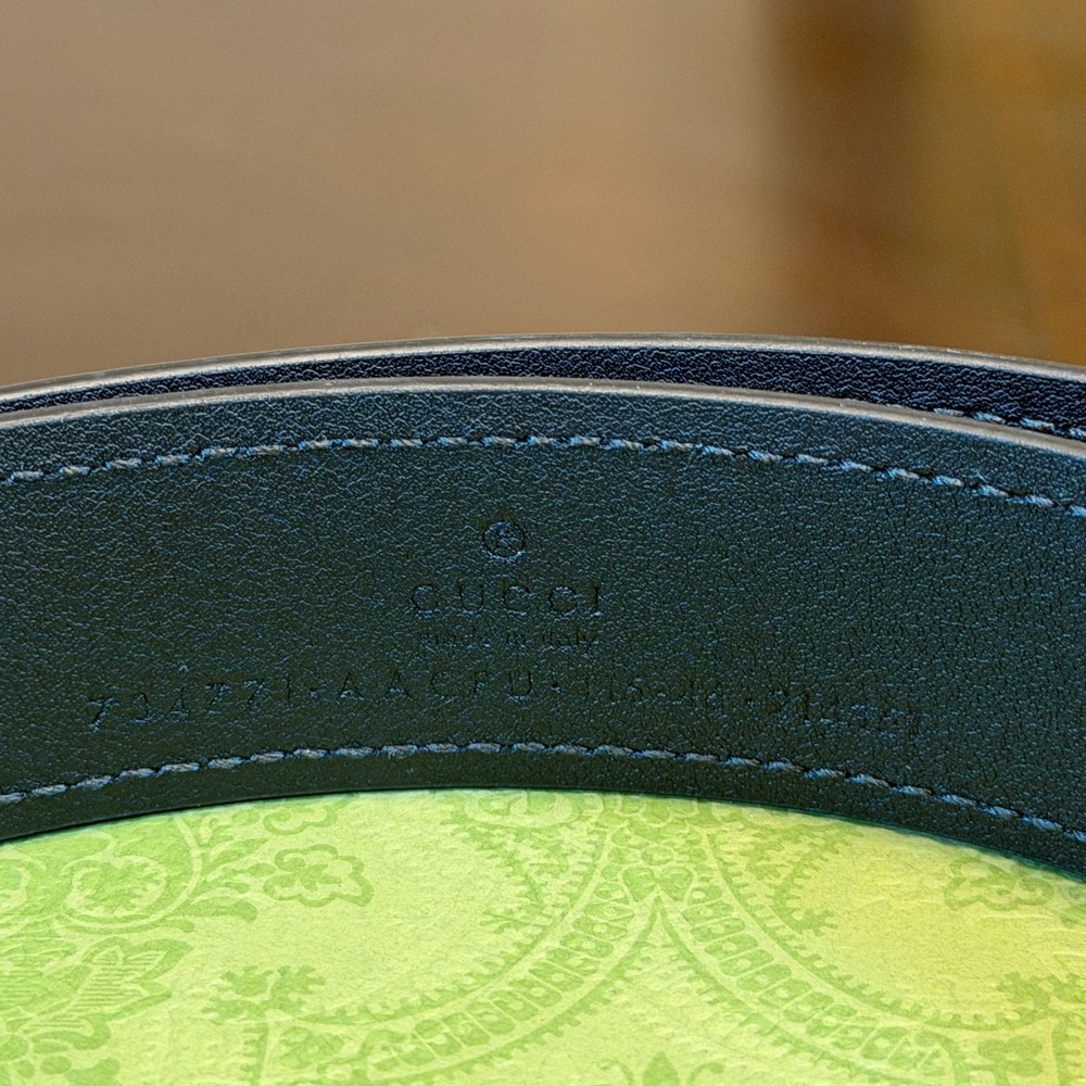 New Gucci GG Logo Buckle Black Belt Size 46 / 115 cm Fits a Waist 42 - 46 - Picture 7 of 11